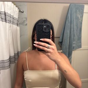 Zara Ivory Tie-Back Top